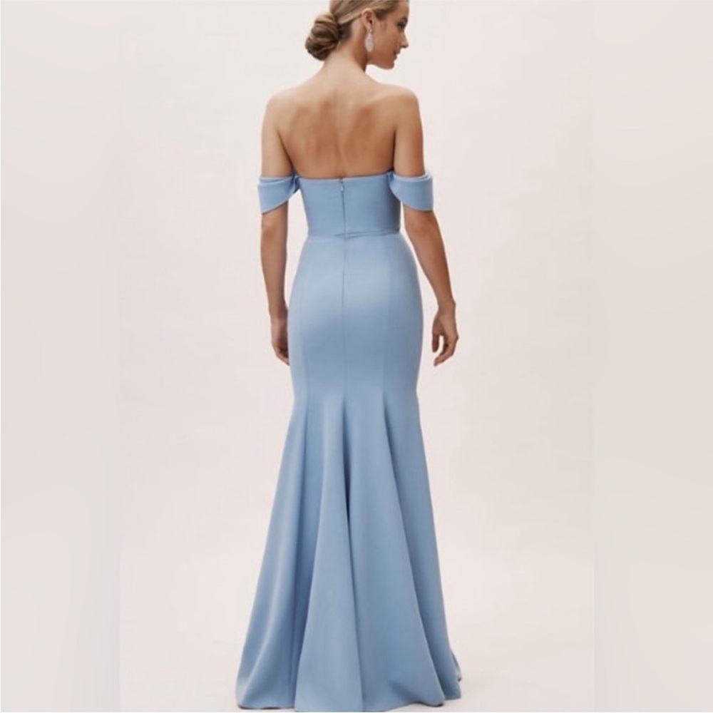Chic Strapless Blue Evening Dress - Picture 2 of 2